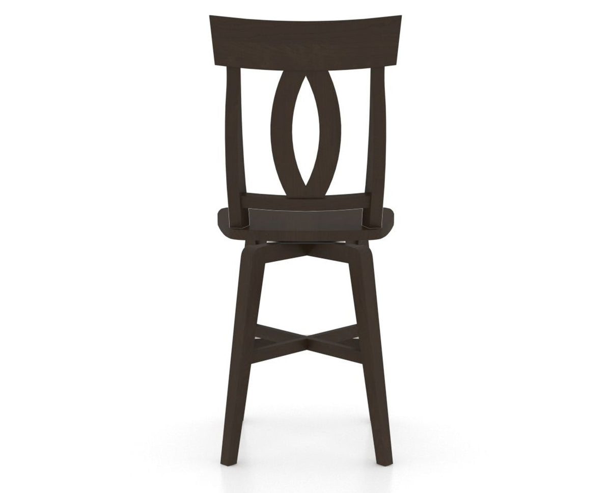 Canadel Swivel Counter Stool 7100 in Wood Seat and 59 Davy's Grey, back view