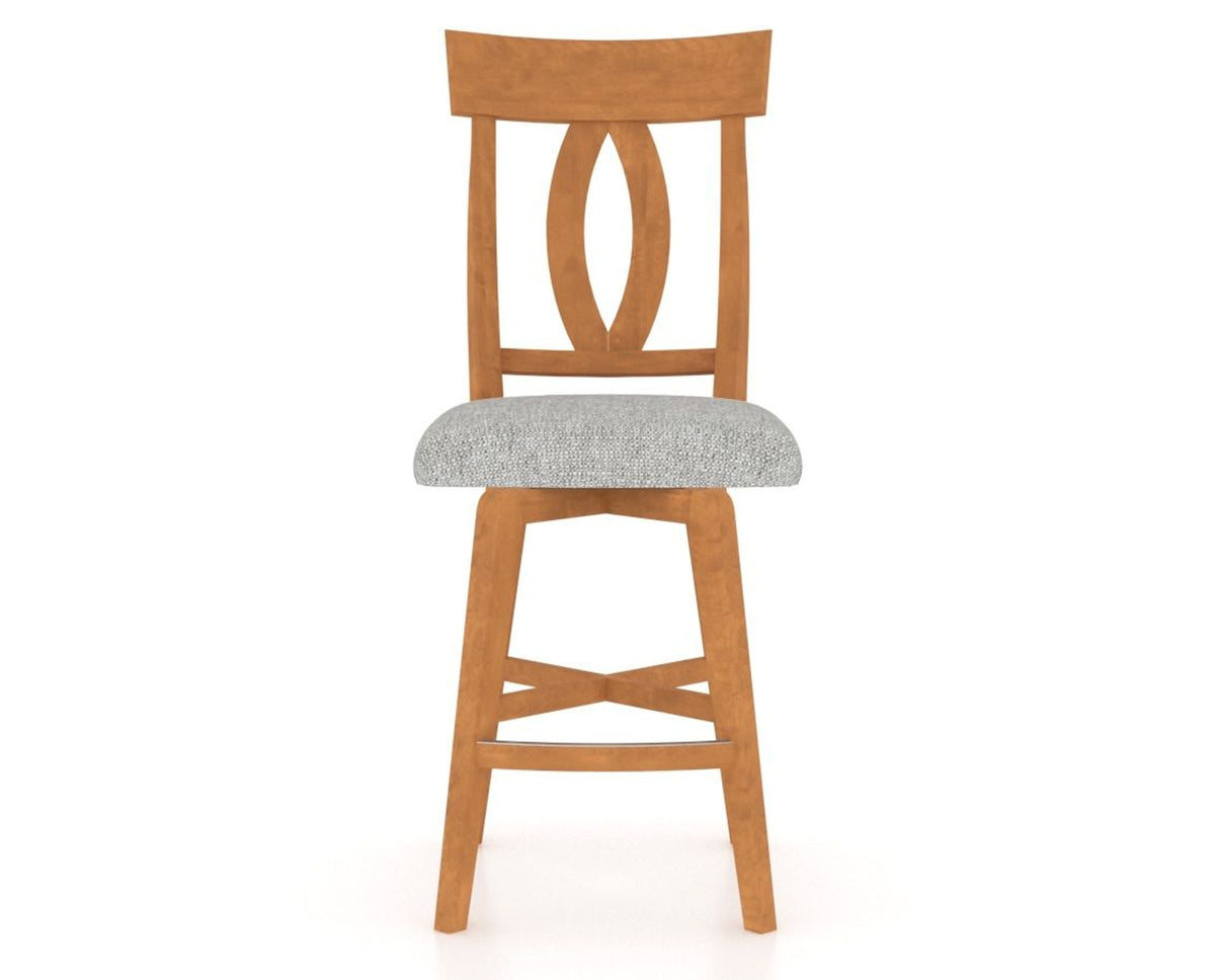 Canadel Swivel Counter Stool 7100 in 7C Fabric and 01 Honey Washed, front view