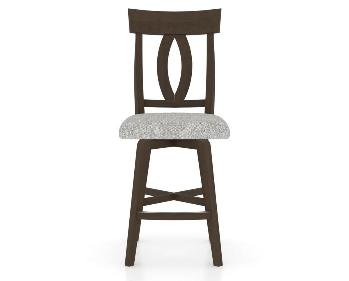 Canadel Swivel Counter Stool 7100 in 7C Fabric and 29 Hazelnut Washed, front view