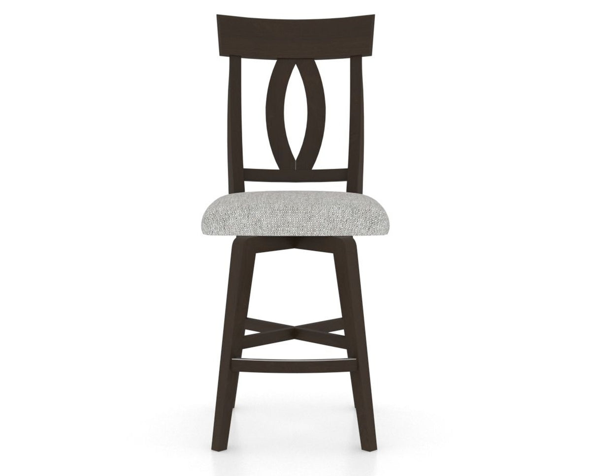 Canadel Swivel Counter Stool 7100 in 7C Fabric and 59 Davy's Grey, front view