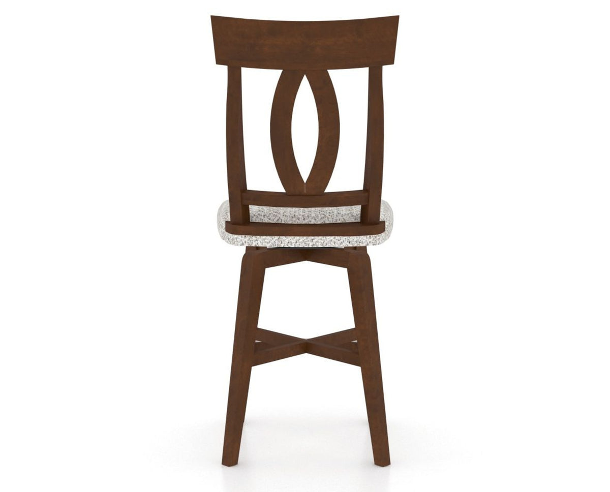 Canadel Swivel Counter Stool 7100 in FP Crypton® and 19 Cognac Washed, back view