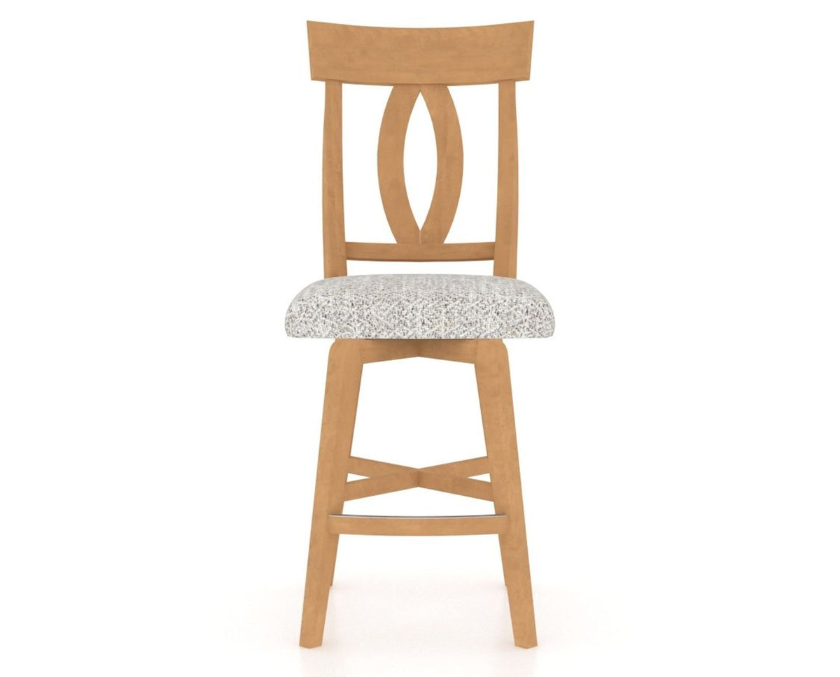 Canadel Swivel Counter Stool 7100 in FP Crypton® and 20 Caramel Washed, front view