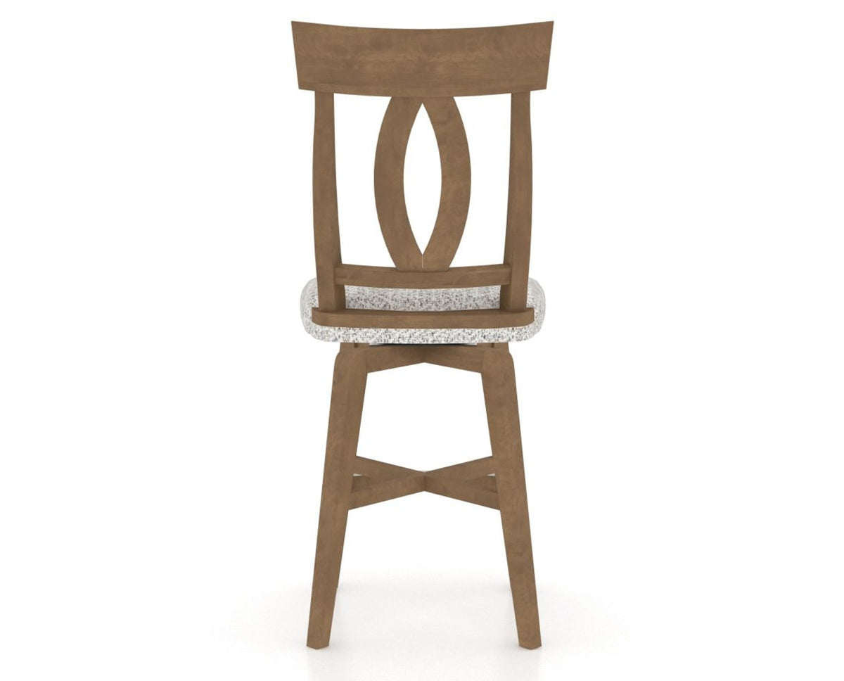 Canadel Swivel Counter Stool 7100 in FP Crypton® and 25 Pecan Washed, back view
