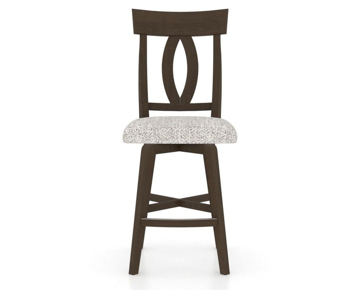 Canadel Swivel Counter Stool 7100 in FP Crypton® and 29 Hazelnut Washed, front view