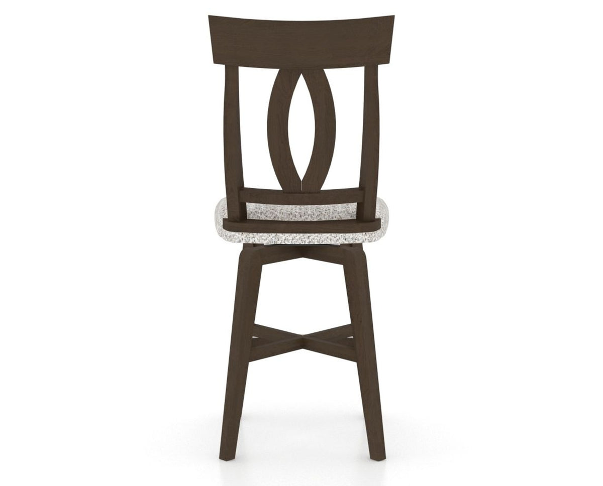 Canadel Swivel Counter Stool 7100 in FP Crypton® and 29 Hazelnut Washed, back view