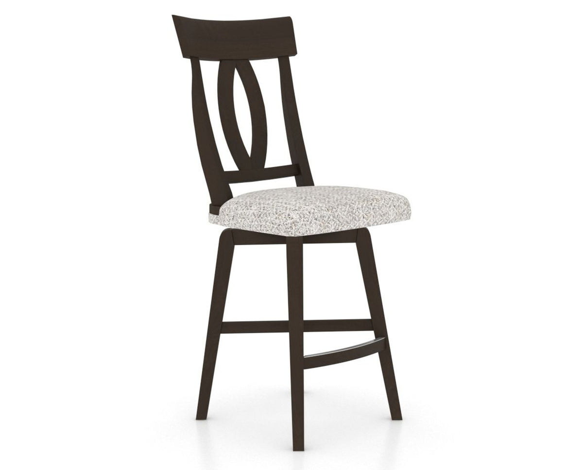 Canadel Swivel Counter Stool 7100 in FP Crypton® and 59 Davy's Grey, three-quarter view