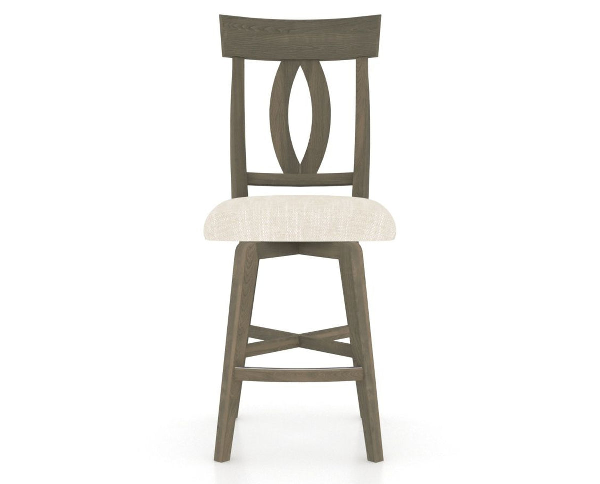 Canadel Swivel Counter Stool 7100 in FT InsideOut® and 08 Shadow, front view