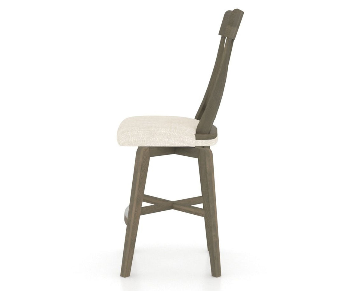 Canadel Swivel Counter Stool 7100 in FT InsideOut® and 08 Shadow, side view