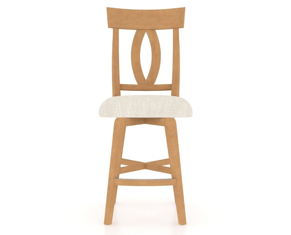 Canadel Swivel Counter Stool 7100 in FT InsideOut® and 20 Caramel Washed, front view