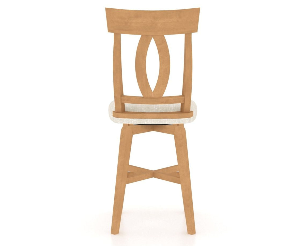 Canadel Swivel Counter Stool 7100 in FT InsideOut® and 20 Caramel Washed, back view