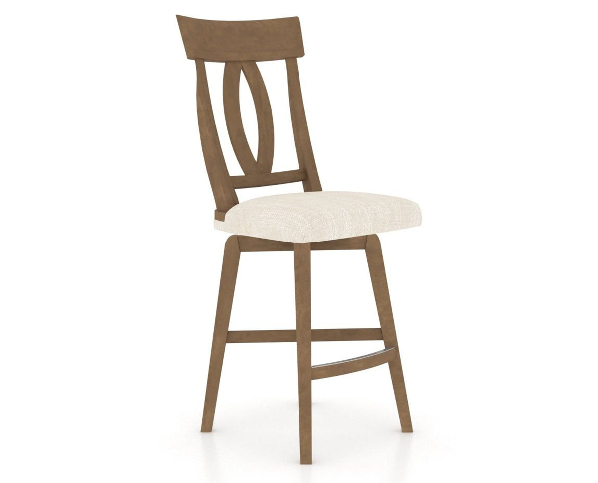 Canadel Swivel Counter Stool 7100 in FT InsideOut® and 25 Pecan Washed, three-quarter view