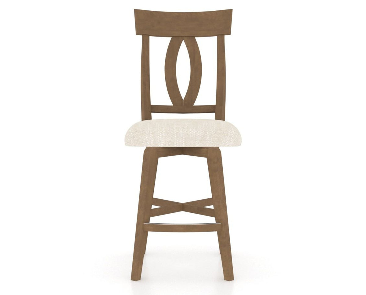 Canadel Swivel Counter Stool 7100 in FT InsideOut® and 25 Pecan Washed, front view