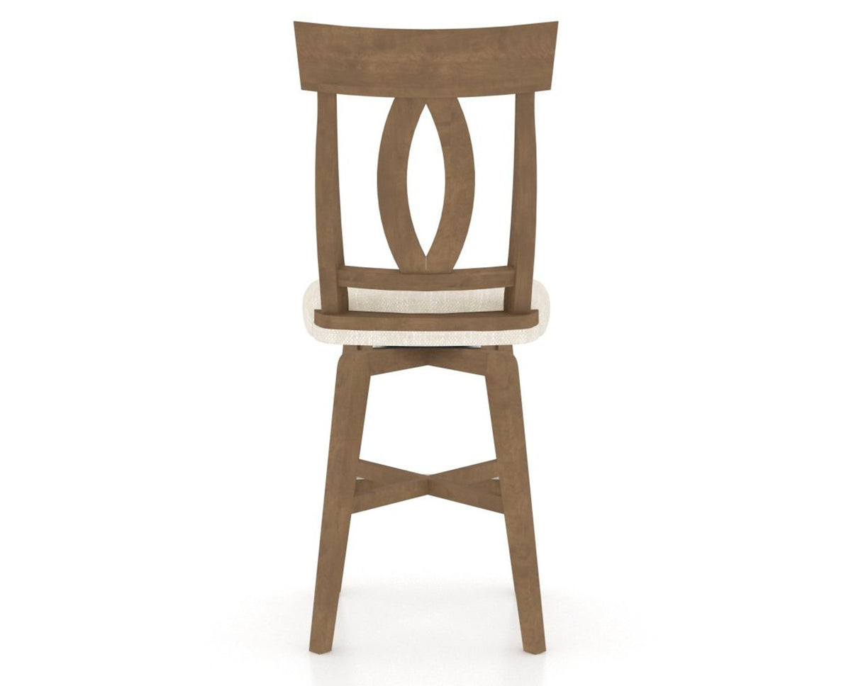 Canadel Swivel Counter Stool 7100 in FT InsideOut® and 25 Pecan Washed, back view