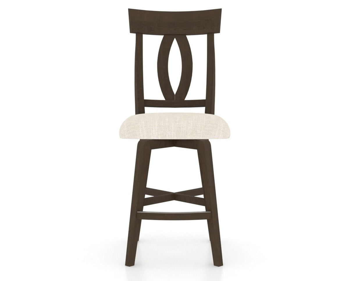 Canadel Swivel Counter Stool 7100 in FT InsideOut® and 29 Hazelnut Washed, front view
