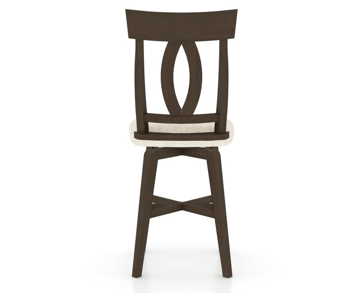 Canadel Swivel Counter Stool 7100 in FT InsideOut® and 29 Hazelnut Washed, back view