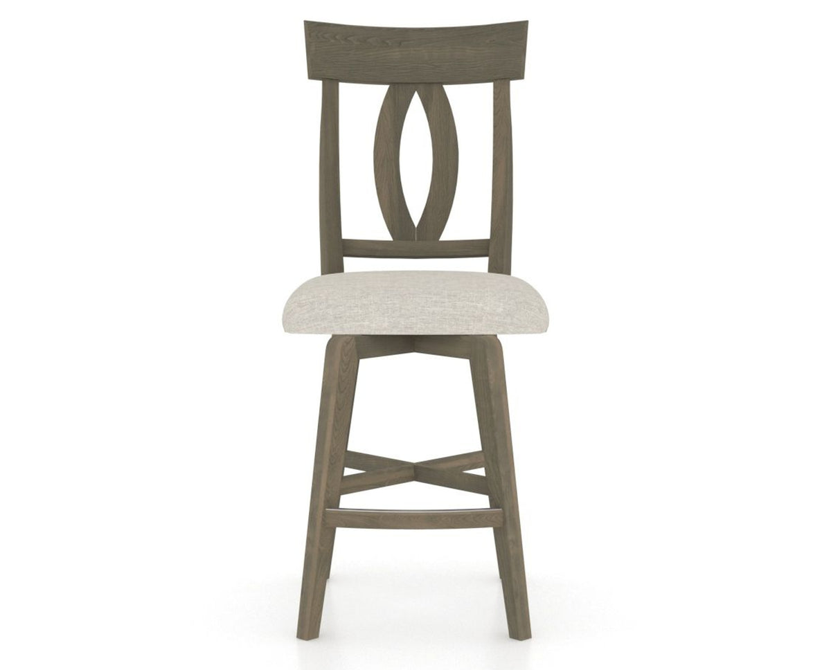 Canadel Swivel Counter Stool 7100 in TB Fabric and 08 Shadow, front view