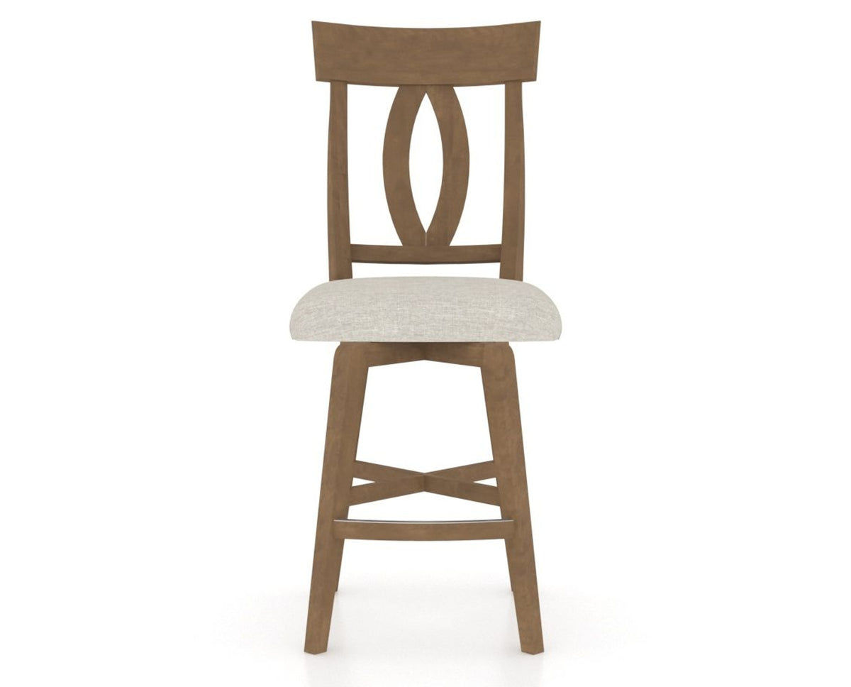Canadel Swivel Counter Stool 7100 in TB Fabric and 25 Pecan Washed, front view