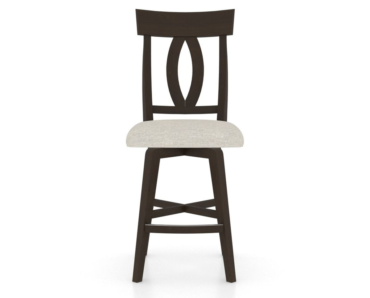 Canadel Swivel Counter Stool 7100 in TB Fabric and 59 Davy's Grey, front view