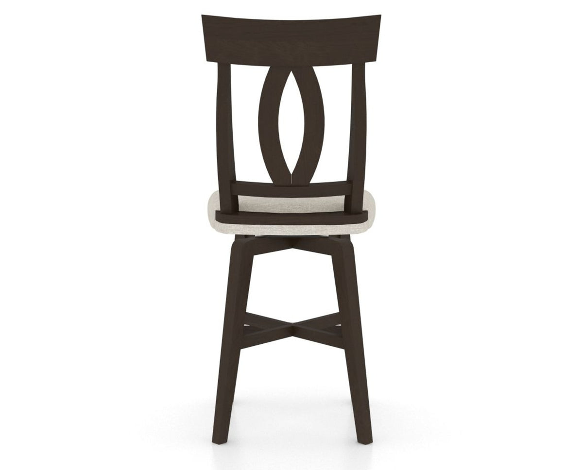 Canadel Swivel Counter Stool 7100 in TB Fabric and 59 Davy's Grey, back view