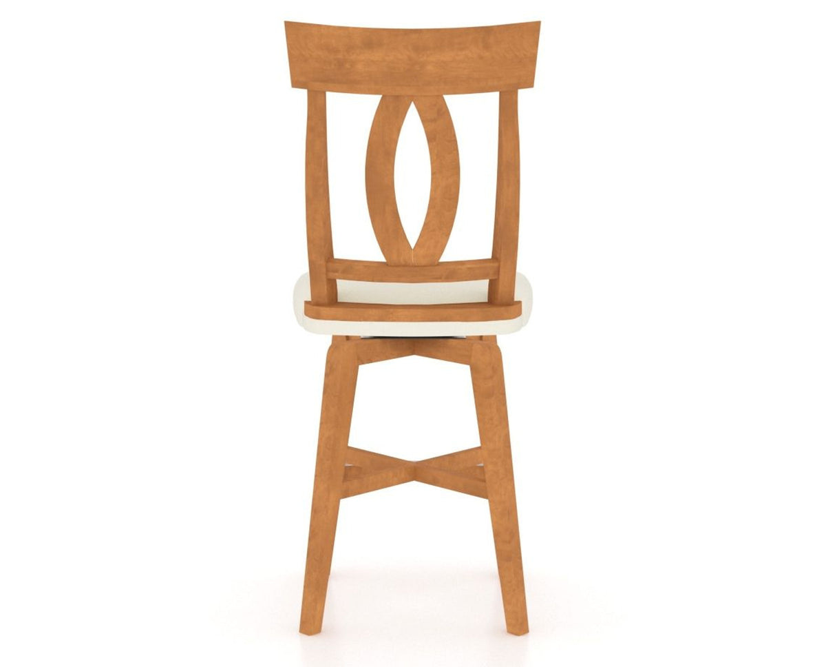 Canadel Swivel Counter Stool 7100 in YJ Faux Leather and 01 Honey Washed, back view