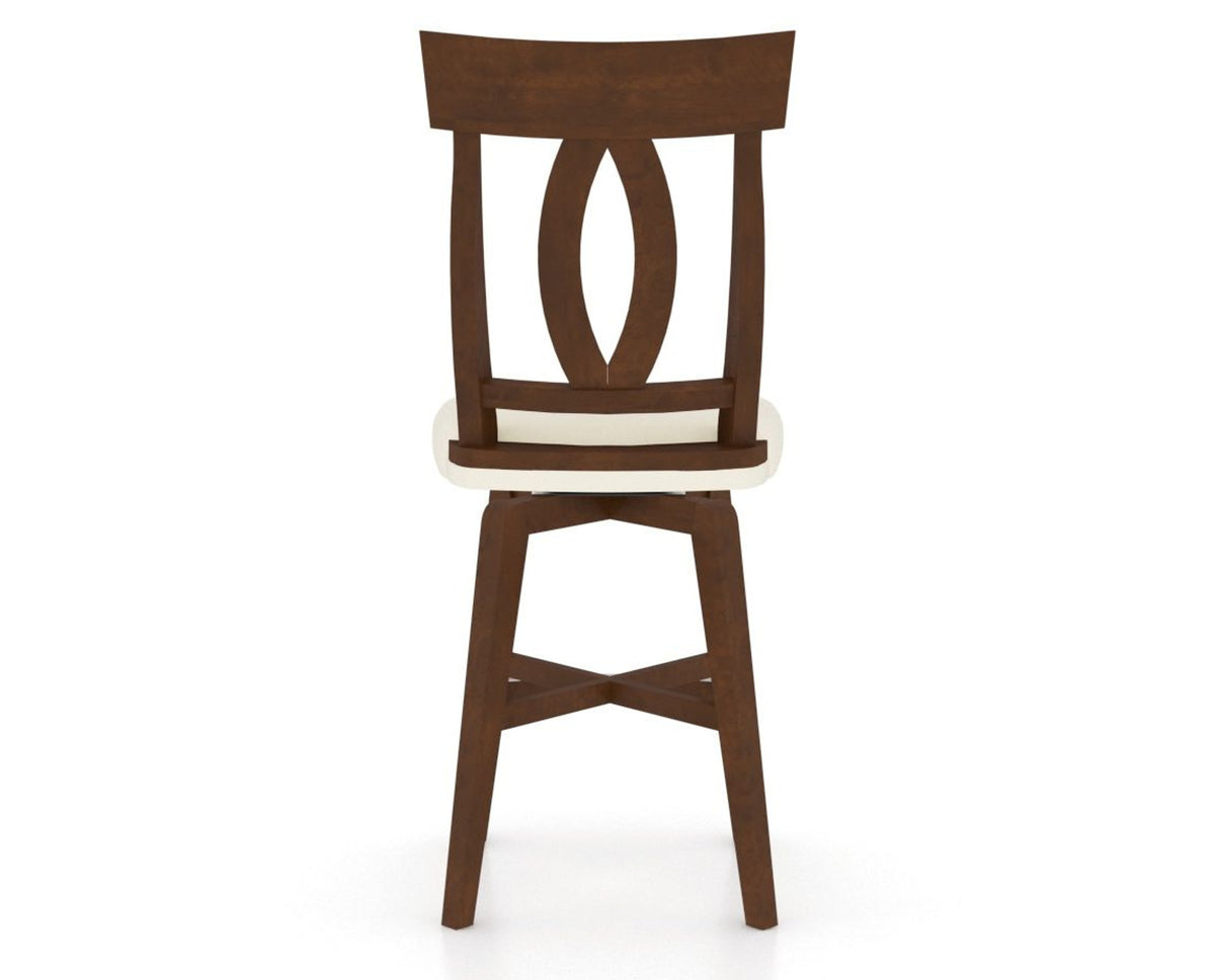 Canadel Swivel Counter Stool 7100 in YJ Faux Leather and 19 Cognac Washed, back view