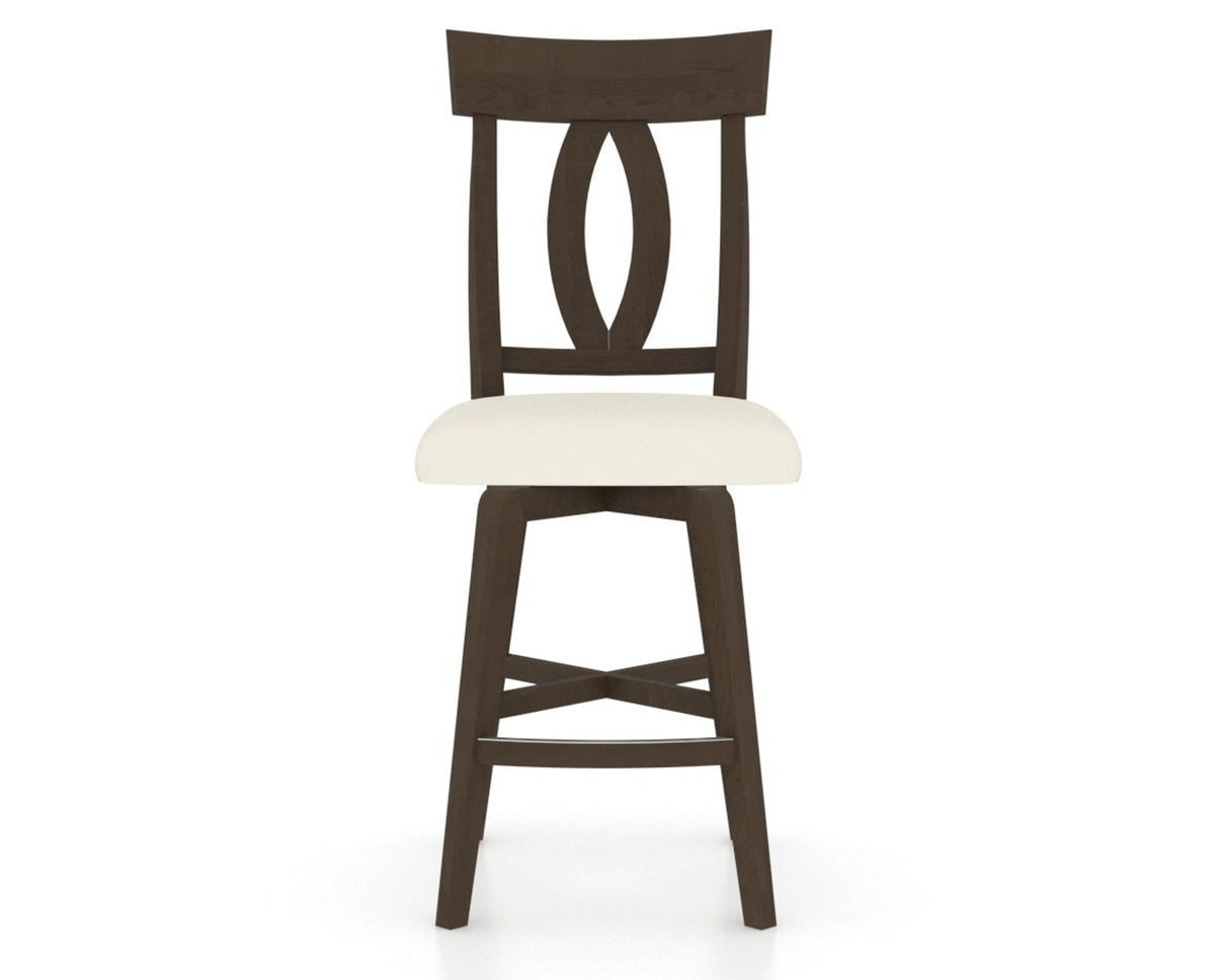 Canadel Swivel Counter Stool 7100 in YJ Faux Leather and 29 Hazelnut Washed, front view