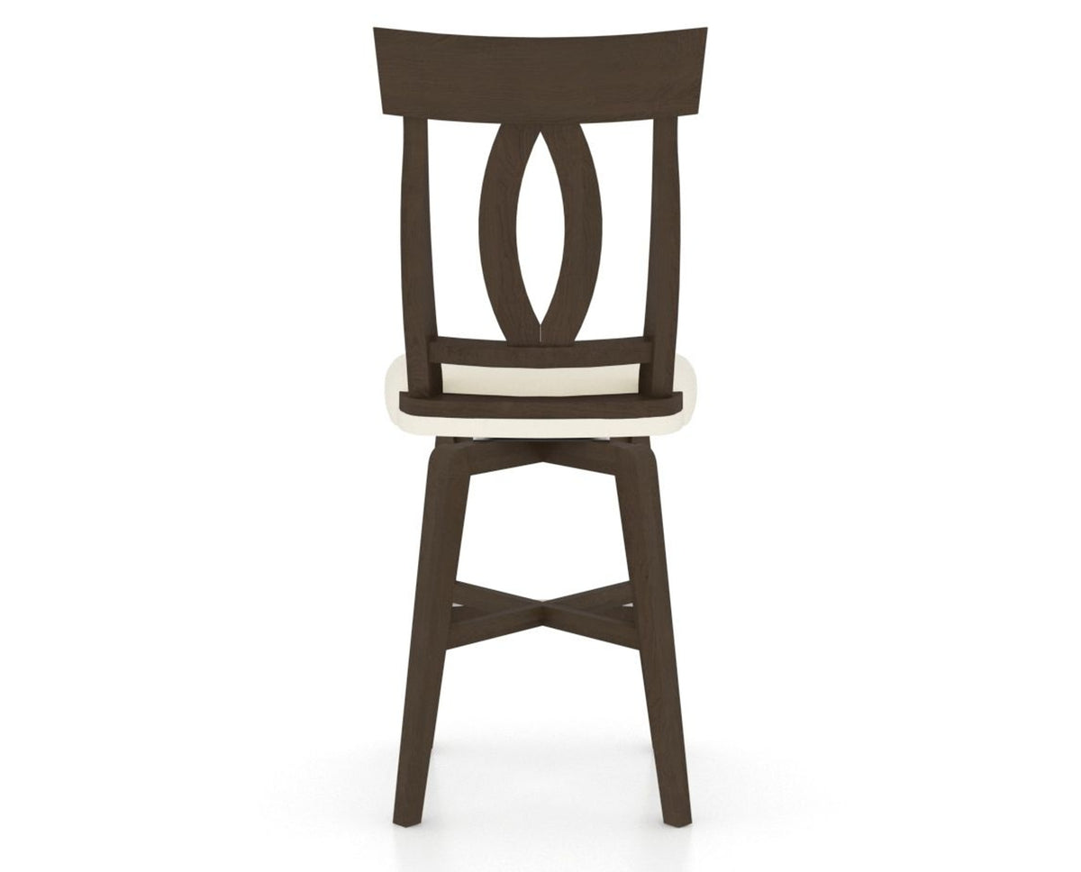 Canadel Swivel Counter Stool 7100 in YJ Faux Leather and 29 Hazelnut Washed, back view