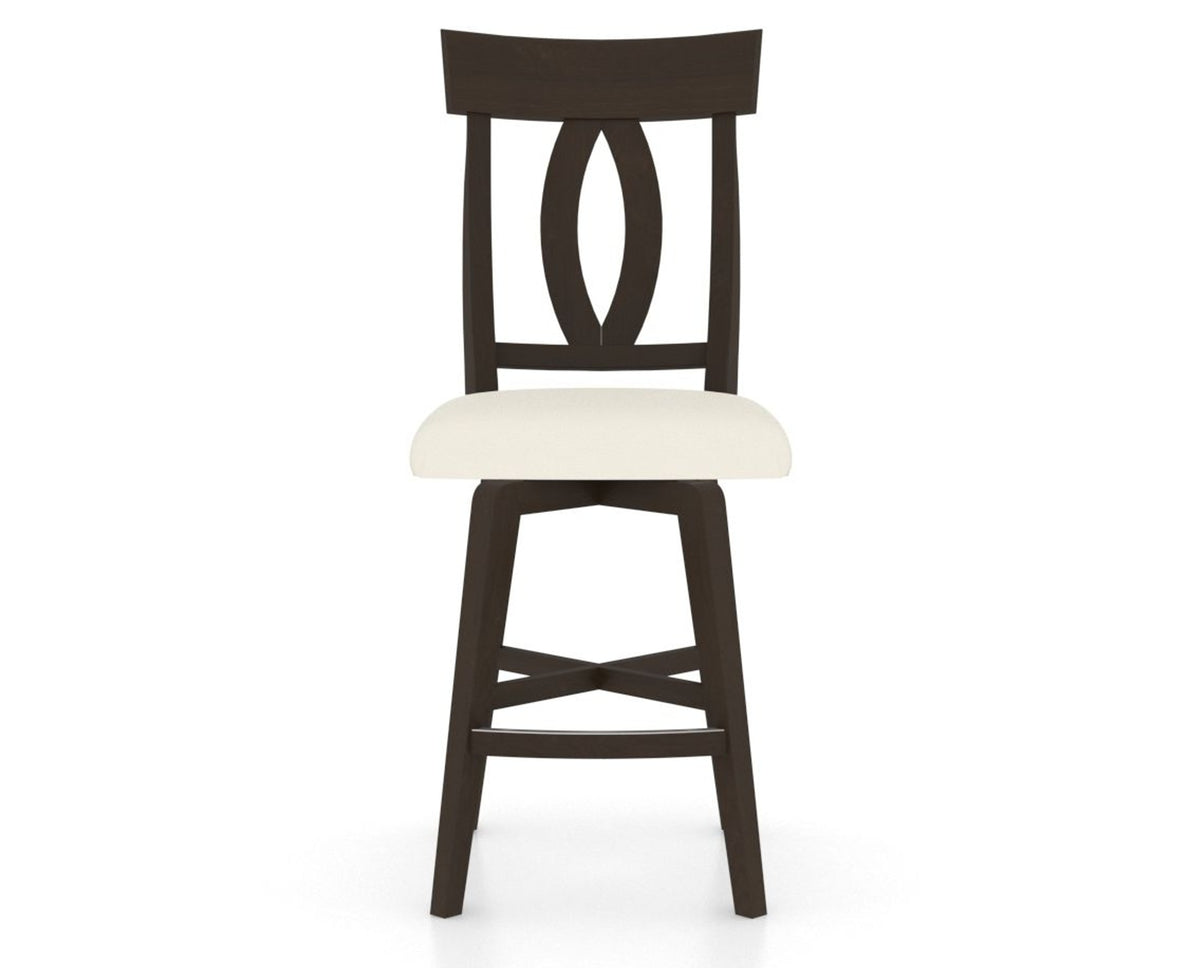Canadel Swivel Counter Stool 7100 in YJ Faux Leather and 59 Davy's Grey, front view