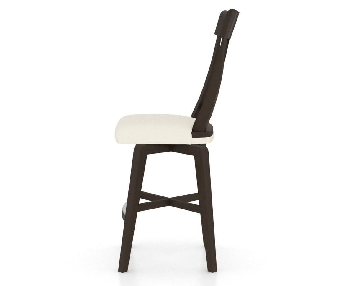Canadel Swivel Counter Stool 7100 in YJ Faux Leather and 59 Davy's Grey, side view