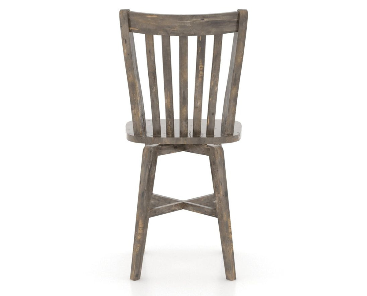 Canadel Champlain Swivel Counter Stool 7119 in Wood Seat and 08 Shadow, back view