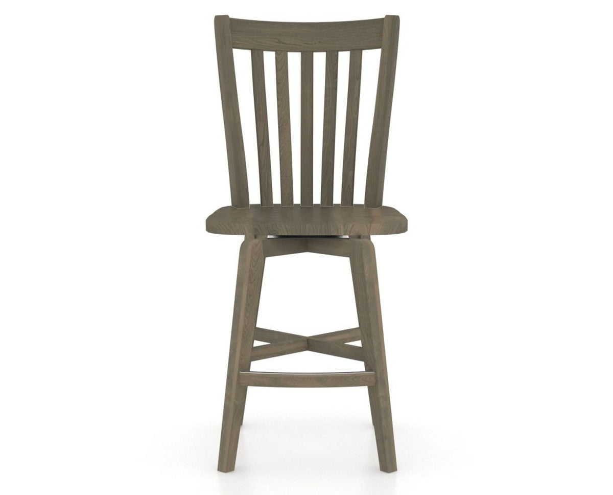 Canadel Swivel Counter Stool 7119 in Wood Seat and 08 Shadow, front view