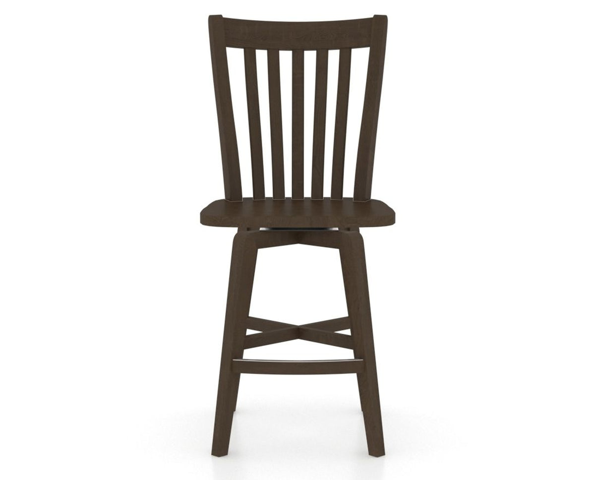 Canadel Swivel Counter Stool 7119 in Wood Seat and 29 Hazelnut Washed, front view