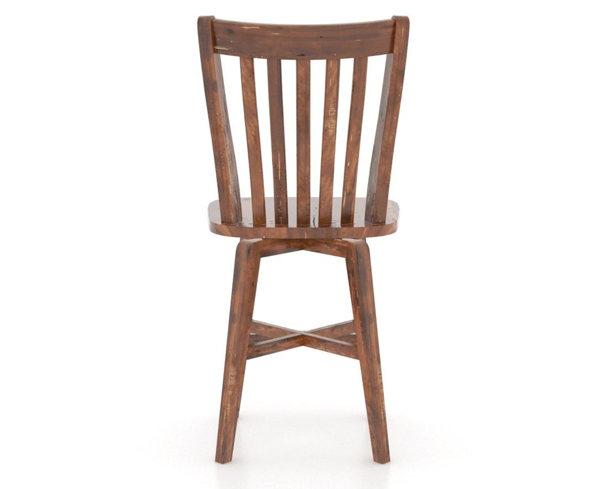 Canadel Champlain Swivel Counter Stool 7119 in Wood Seat and 33 Spice Washed, back view