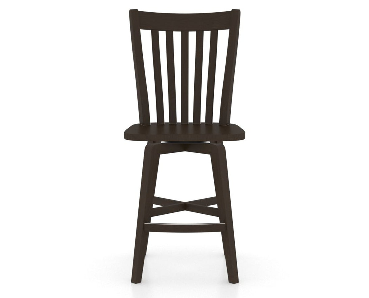 Canadel Swivel Counter Stool 7119 in Wood Seat and 59 Davy's Grey, front view