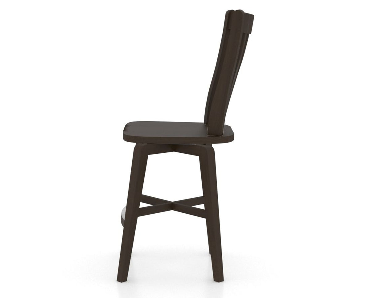 Canadel Swivel Counter Stool 7119 in Wood Seat and 59 Davy's Grey, side view