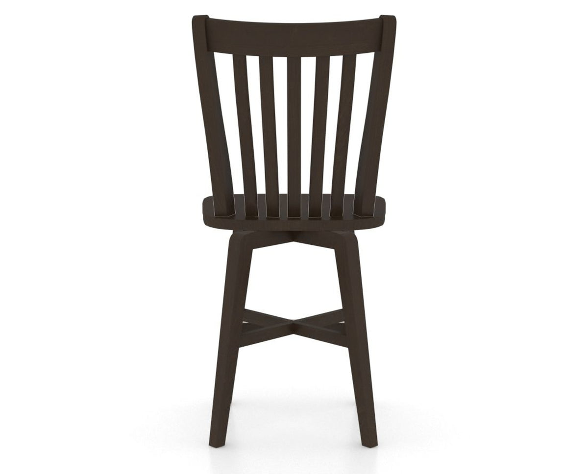 Canadel Swivel Counter Stool 7119 in Wood Seat and 59 Davy's Grey, back view