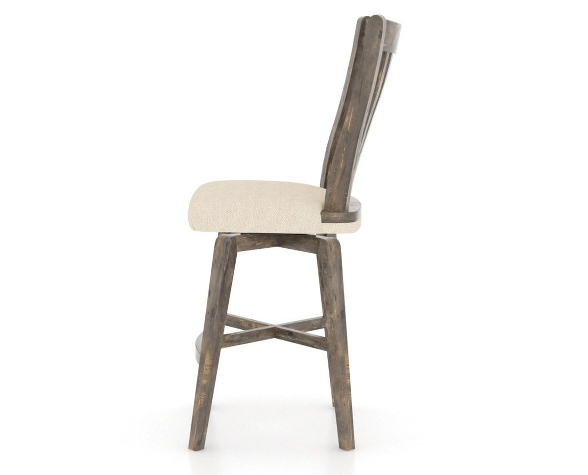 Canadel Champlain Swivel Counter Stool 7119 in 6K Sunbrella® and 08 Shadow, side view