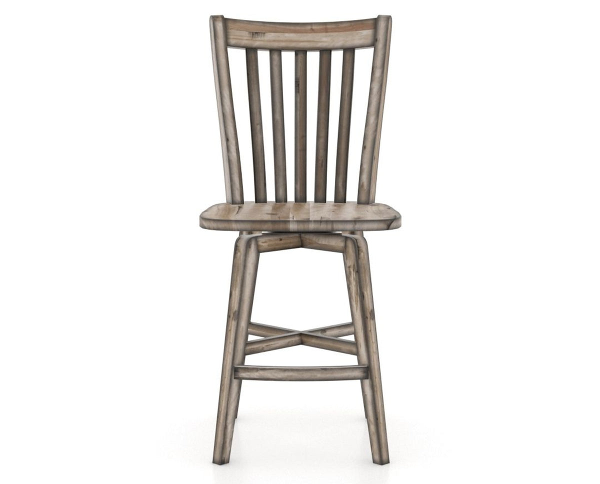 Canadel Champlain Swivel Counter Stool 7119 in Wood Seat and 72 Heritage Nature, front view
