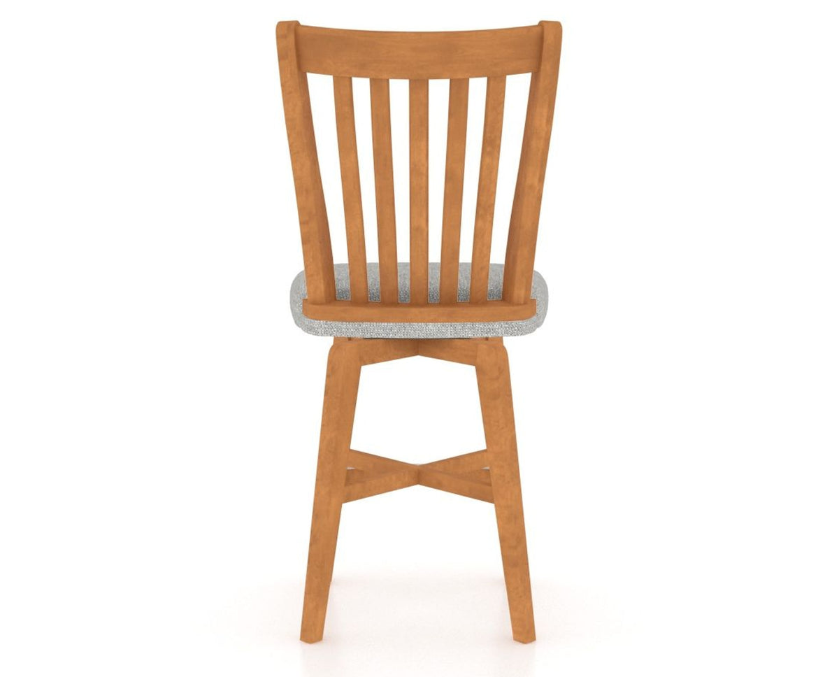 Canadel Swivel Counter Stool 7119 in 7C Fabric and 01 Honey Washed, back view
