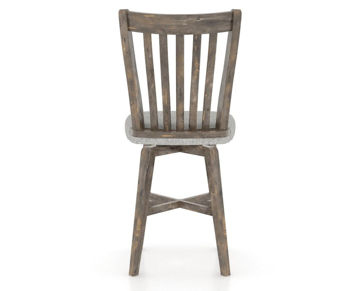 Canadel Champlain Swivel Counter Stool 7119 in 7C Fabric and 08 Shadow, back view