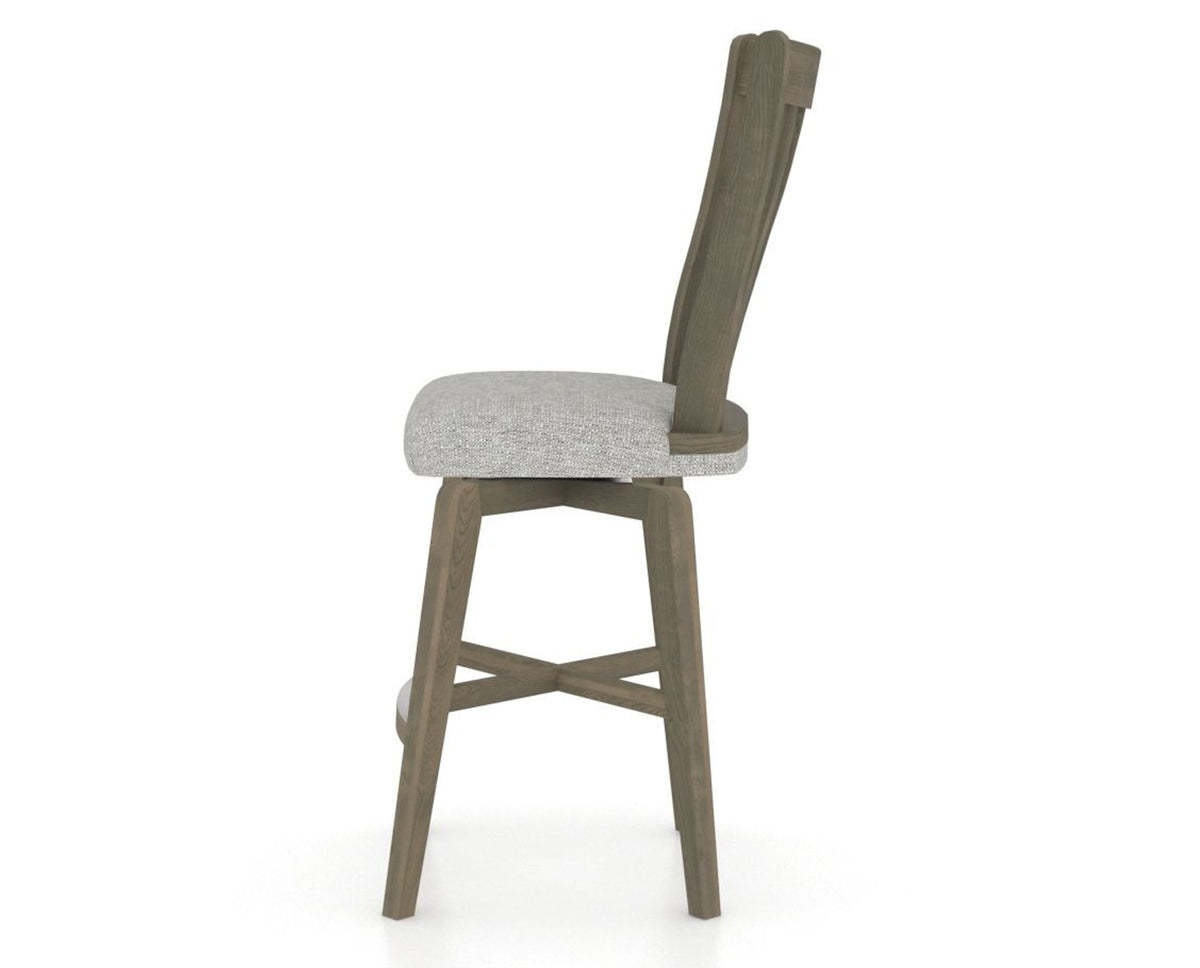 Canadel Swivel Counter Stool 7119 in 7C Fabric and 08 Shadow, side view