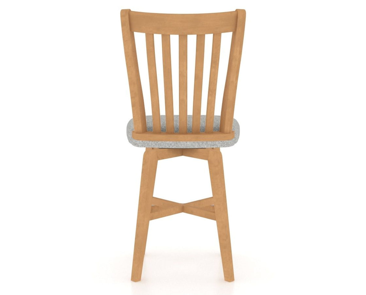 Canadel Swivel Counter Stool 7119 in 7C Fabric and 20 Caramel Washed, back view