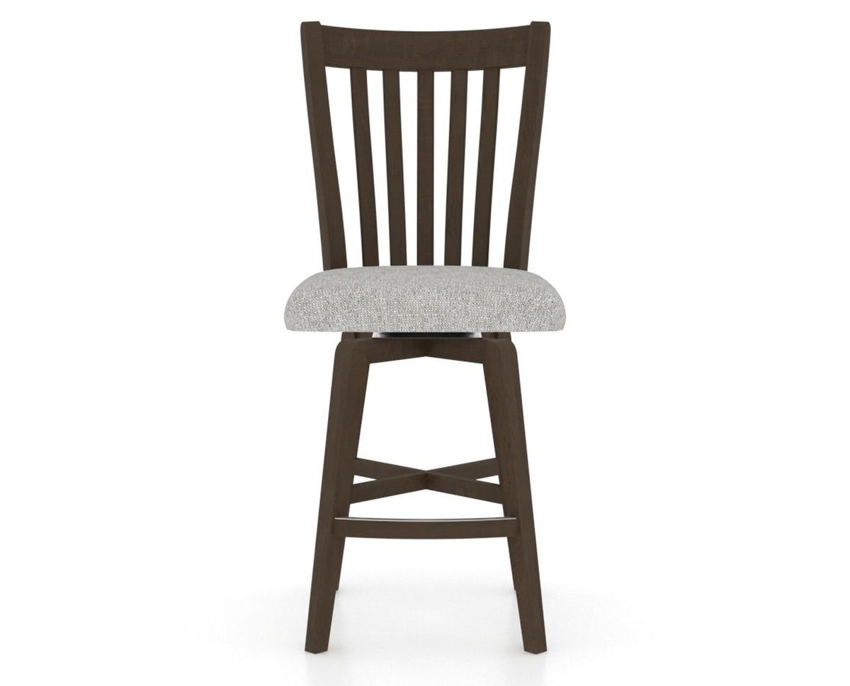 Canadel Swivel Counter Stool 7119 in 7C Fabric and 29 Hazelnut Washed, front view
