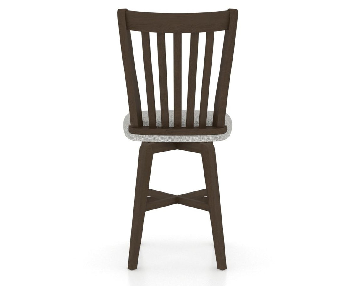 Canadel Swivel Counter Stool 7119 in 7C Fabric and 29 Hazelnut Washed, back view