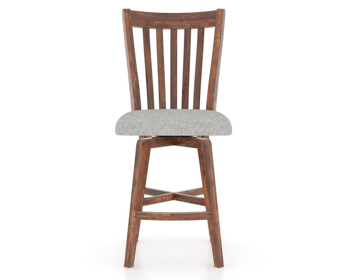 Canadel Champlain Swivel Counter Stool 7119 in 7C Fabric and 33 Spice Washed, front view