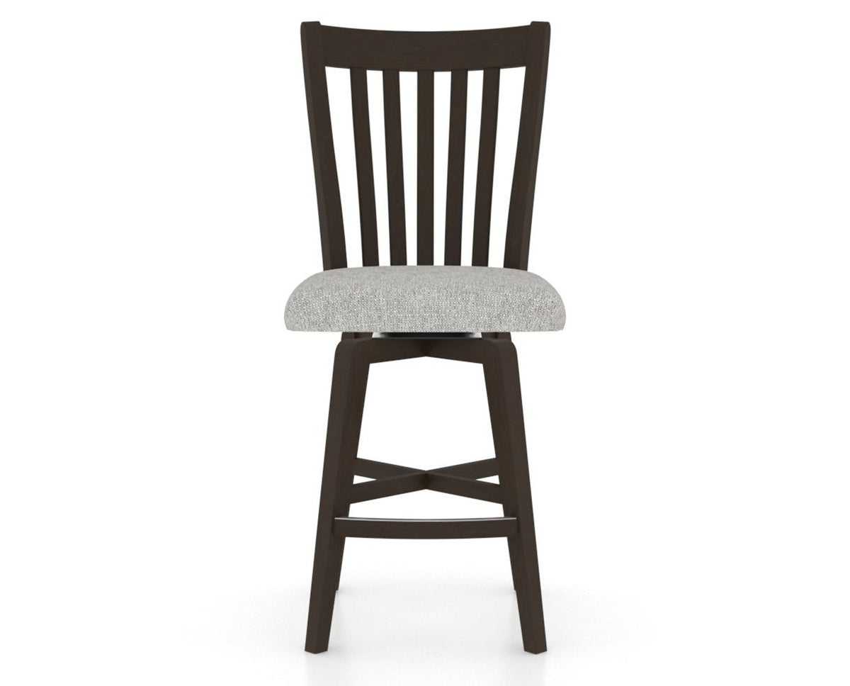 Canadel Swivel Counter Stool 7119 in 7C Fabric and 59 Davy's Grey, front view