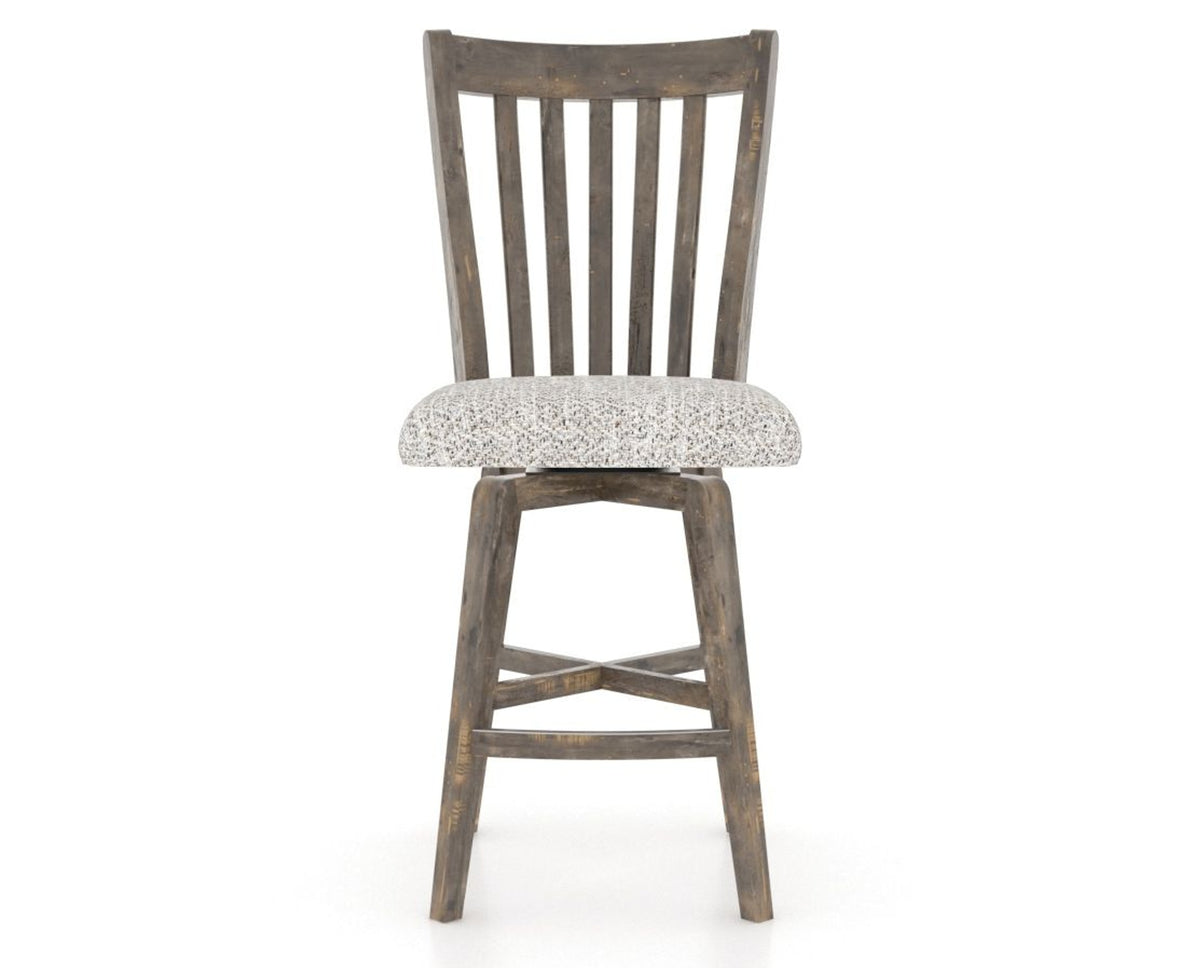 Canadel Champlain Swivel Counter Stool 7119 in FP Crypton® and 08 Shadow, front view