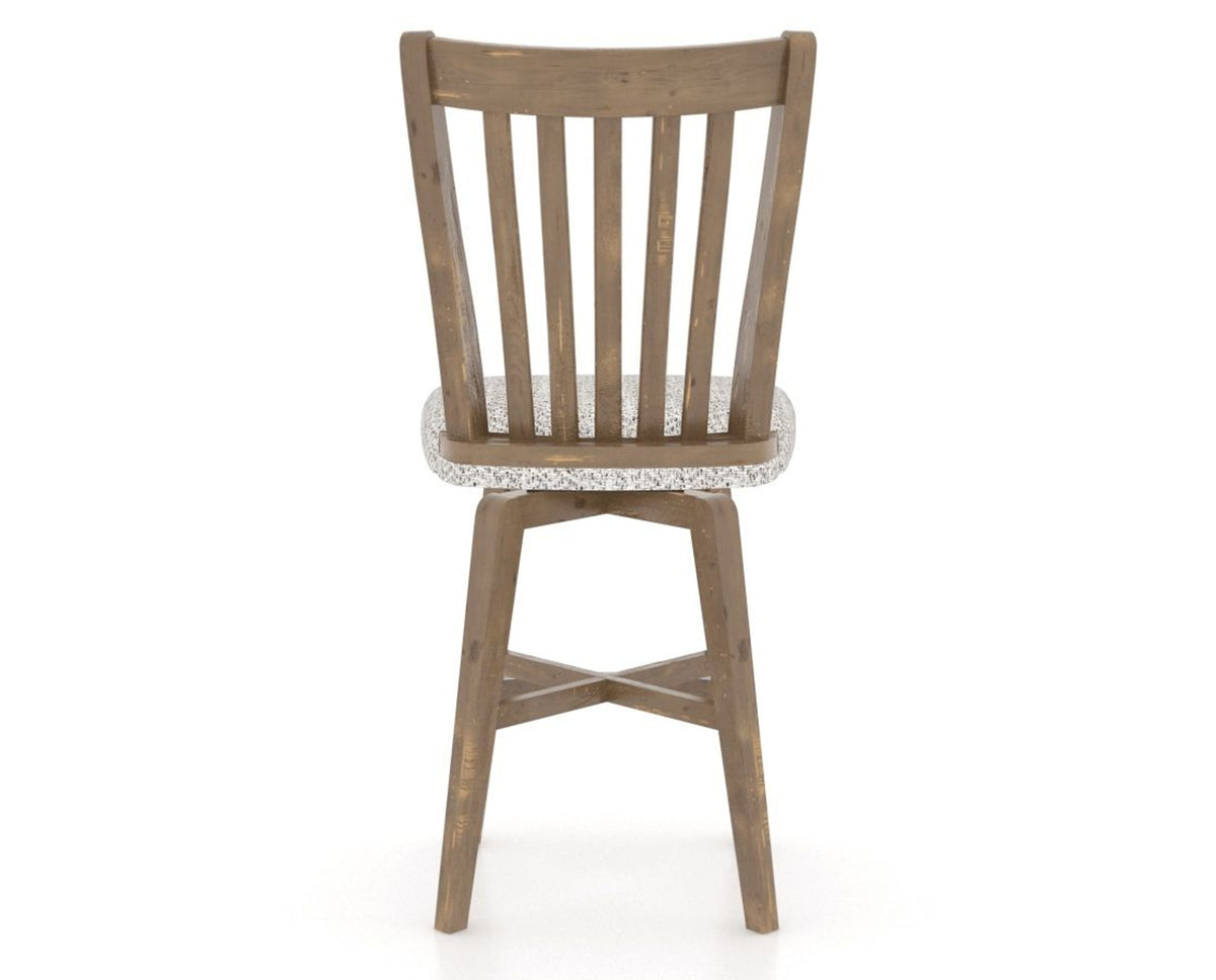 Canadel Champlain Swivel Counter Stool 7119 in FP Crypton® and 25 Pecan Washed, back view
