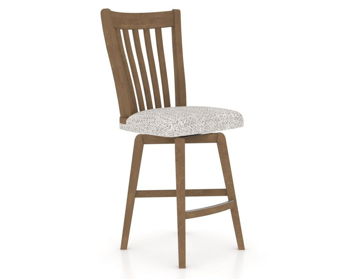Canadel Swivel Counter Stool 7119 in FP Crypton® and 25 Pecan Washed, three-quarter view