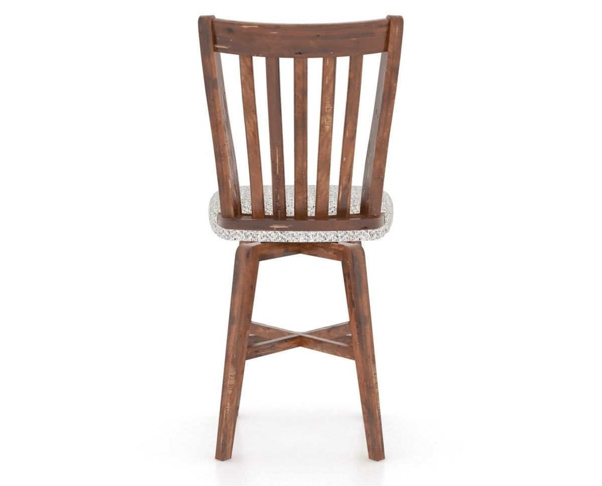 Canadel Champlain Swivel Counter Stool 7119 in FP Crypton® and 33 Spice Washed, back view